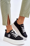 Sneakersy Buty Sportowe Damskie Czarne GOE JJ2N4127