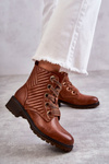 Leather Quilted Boots With Warming Brown Torino
