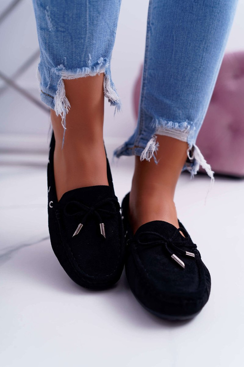 Mokassin Women's Comfortable Eco-suede Black Memfi