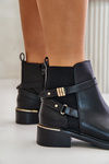 Women Boots Insulated With Decorative Straps Black Kikirra