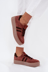 Sneakersy Zamszowe Na Platformie Brązowe Zazoo N1068S2