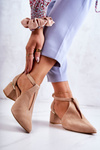 Suede Pumps On A Heel Laura Messi 2309 Light Beige