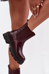 Insulated ankle boots with zipper burgundy Niviane