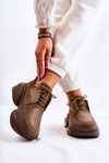 Sneakersy Sportowe Buty Damskie Khaki New Horizon