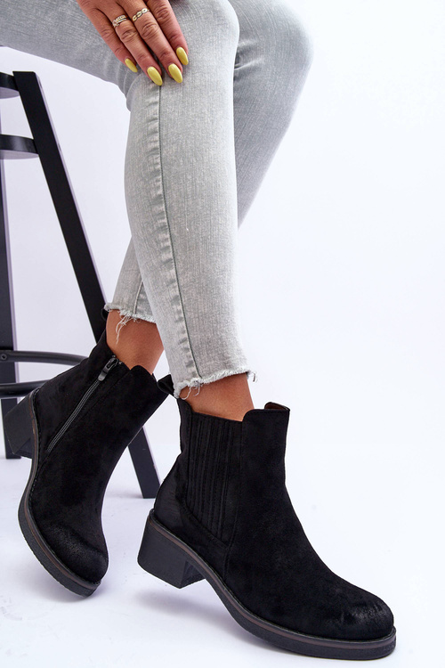 Women's Classic Suede Boots Black Metanassa