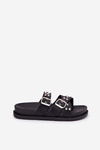 Women's Sandals With Buckles On Cork Sole Black Sercele