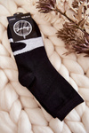 Women's Cotton Socks White Pattern Black