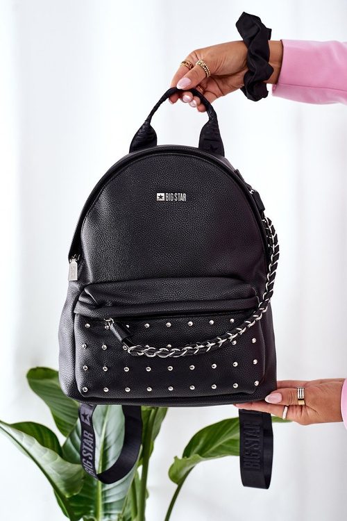 Leather Backpack Big Star II574080 Black