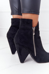 Asymmetrical Heeled Ankle Boots Lu Boo Black