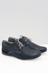 Navy Blue Men's Leather Casual Badoo Half Boots