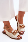 Suede Flat Sandals Nicole 2805/064 Gold
