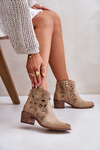Perforated Suede Ankle Boots Beige Lewski Shoes 3170/2
