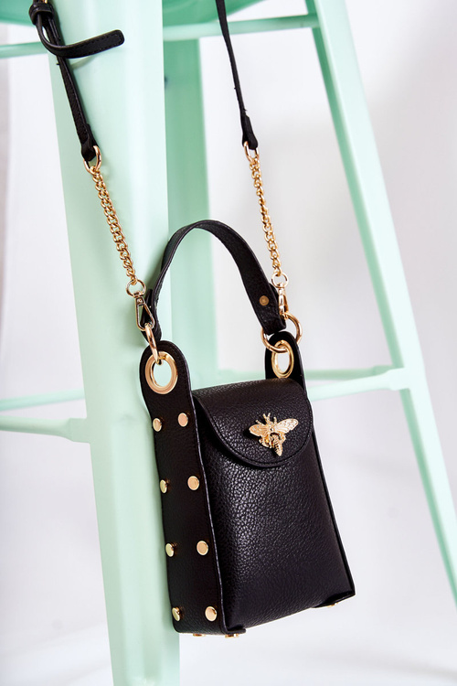 Small Women's Handbag With Ornament Black Ellies