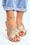 Women's Slides On High Heel Gold Guest