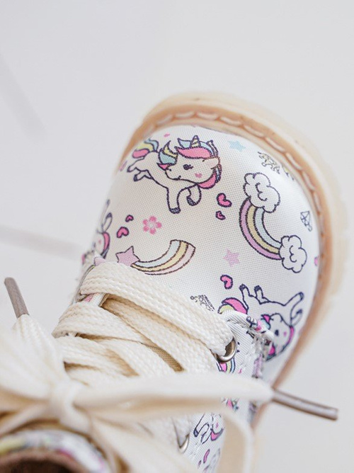 Kids' Lined Zip-Up Boots Beige Dolida