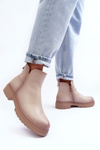 Low-Cut Leather Boots Beige Foteini