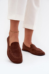 Women's Loafers From Eco Suede Flat Brown Miryelle
