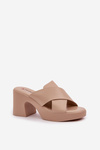 Light Heels Made Of Eco Leather Light Beige Kacaria