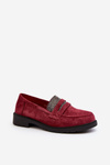 Women's Embellished Moccasins Burgundy Dananei