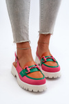 Women's Flat Heel Sandals with Orange Decoration D&A MR38-656