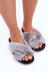 Kapcie Damskie Futrzane Inblu 6800006D Szare