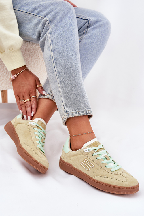 Sneakersy Buty Sportowe Damskie Zamszowe Limonkowe D.Franklin DFSH387005 