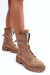 Suede Boots With Jewelry Decoration Workery Dark Beige Marx