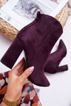 Women's Stiletto Pointed Boots Suede Purple Summe