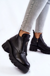 Women's Leather Boots With Decoration Black Maley