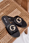 Eco Leather Flat Sandals Women With Decorative Detail Black Frelie