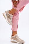 Fashionable Wedge Sneakers Beige Jaliyah
