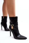 Women's Heeled Boots with Straps Black Casulle