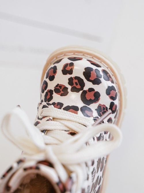 Botki Dziecięce Ocieplane Suwak Beżowo-Brązowe Dolida 2324-1A