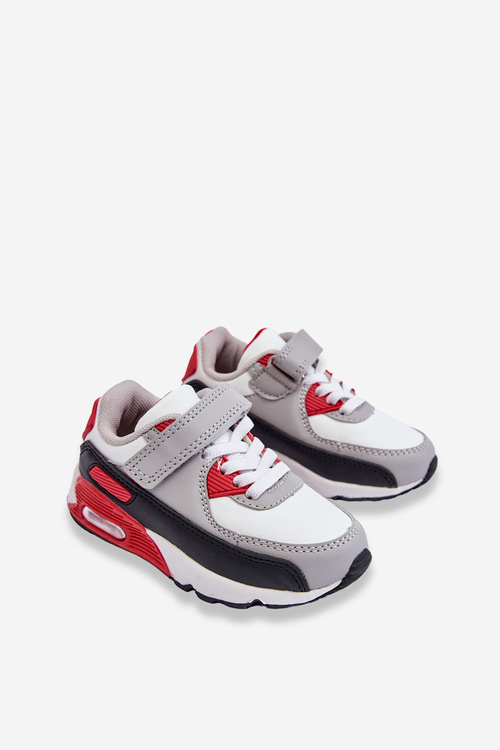 Children's Leather Platform Sports Shoes White-red Lori