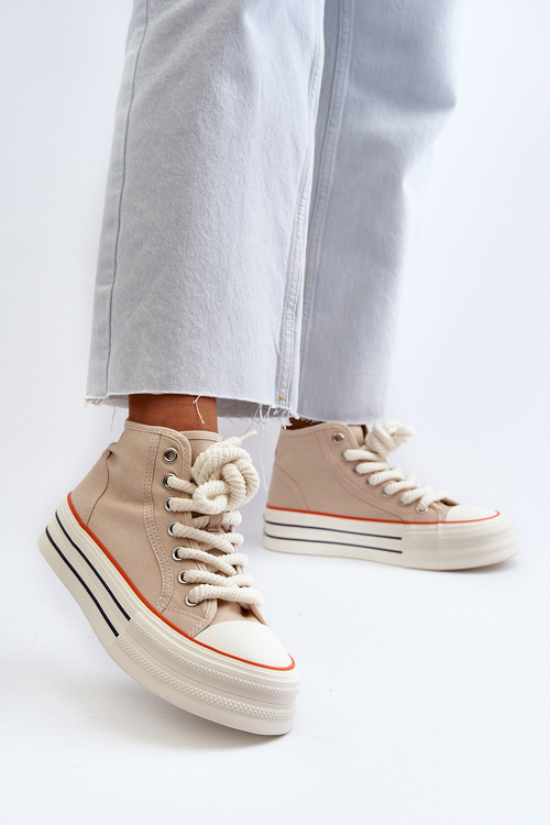 Women's Platform Sneakers Beige Aineri