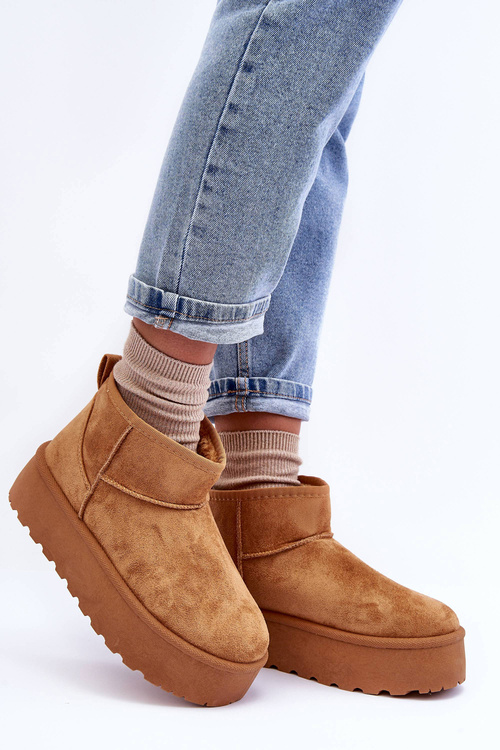 Brown Corcoran Suede Snow Boots On Platform