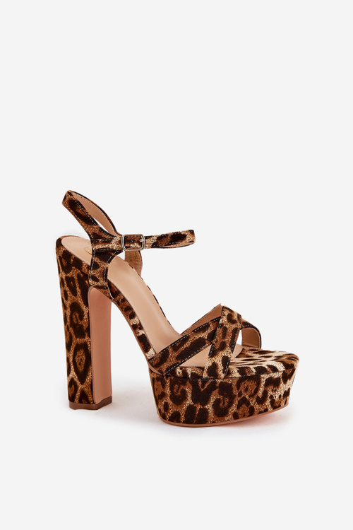 Womens Sandals On A Heel And Platform Eco Leather Beige Lomman