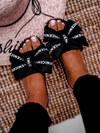 Women's Flip-Flops With Bowtie Black Tarela