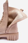 Leather Boots Workery With Jewellery Decoration Beige Marx 