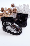 Children's Insulated Snow Boots With Sequins Black Shard