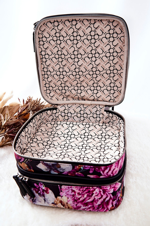Large Cosmetic Case NOBO Flowers NOBO L0020-CM04 Black