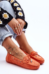 Women's Suede Moccasins Orange Si Passione