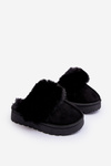 Children's Slippers With Fur Black Birasta