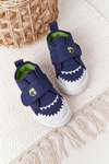 Children's Sneakers With Velcro With A Shark Navy Blue
