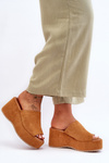 Klapki Damskie Masywna Platforma Camel Martina HD055-181