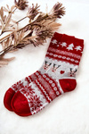 Socks Christmas pattern Red and Grey