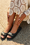 Women's Sandals with Decorations S.Barski KV27-004 Black