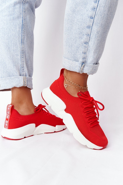 Buty Sportowe Slip-on Wiązane Big Star Czerwone DD274580