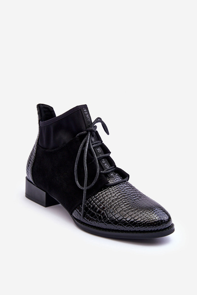 Women's Flat Heel Shoes Black SBarski 259-1