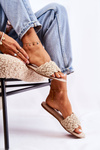 Women's Braided Slippers Beige Maraya